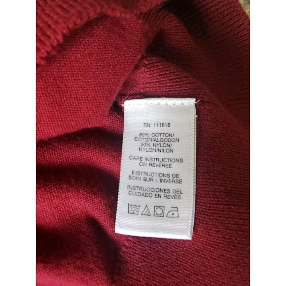 Michael Kors Sweater Mens Size XL Knit Burgundy V Neck Pullover‎ Preppy Classy